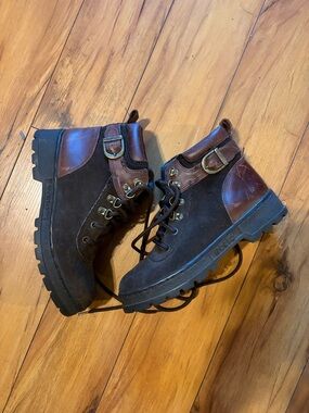Sporto Dark Brown and Chestnut Lace-Up Suede Hiking Boots